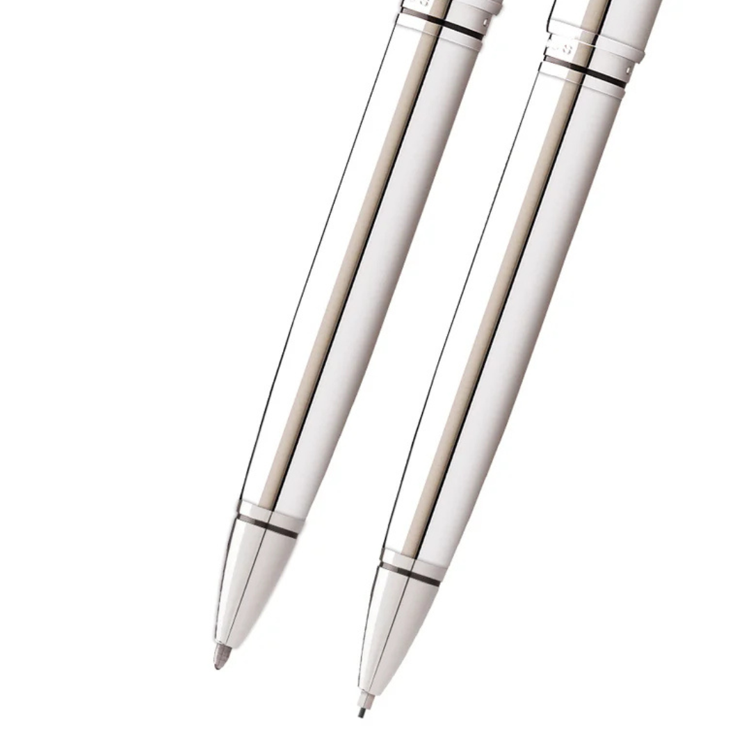 Set regalo penna e matita Coventry in cromo lucido