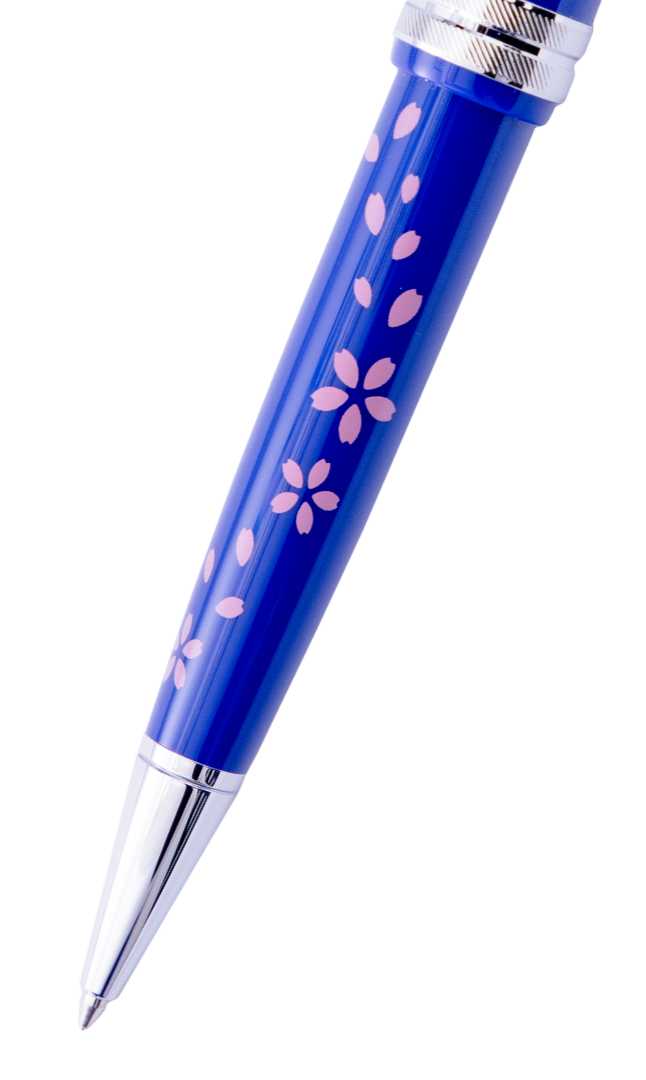 Penna a sfera Bailey Light™ Cherry Blossom in resina blu lucida