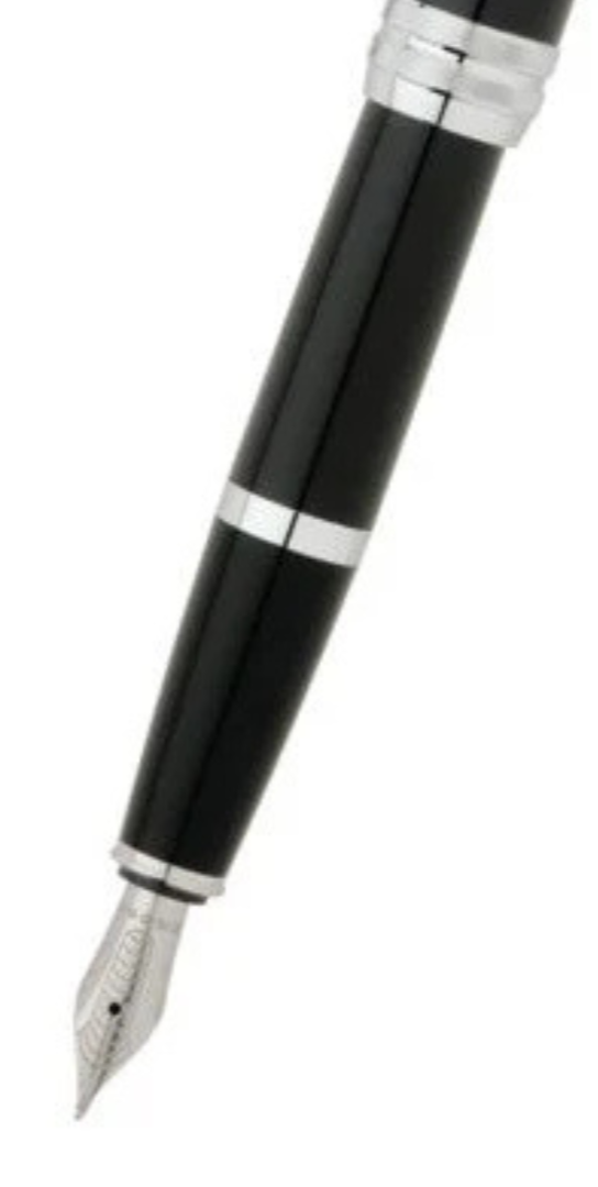 Penna stilografica Bailey™ in acciaio inossidabile laccato nero con pennino medio