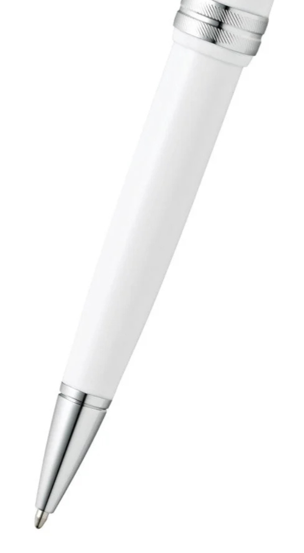 Penna a sfera Bailey Light™ in resina bianca lucida