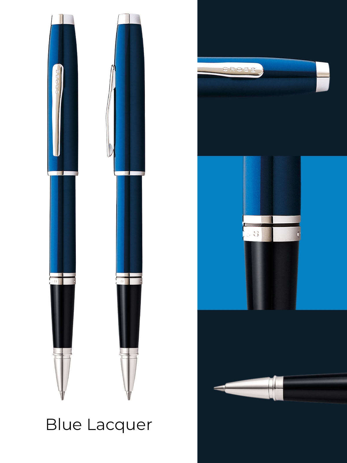 Penna a sfera laccata blu Coventry