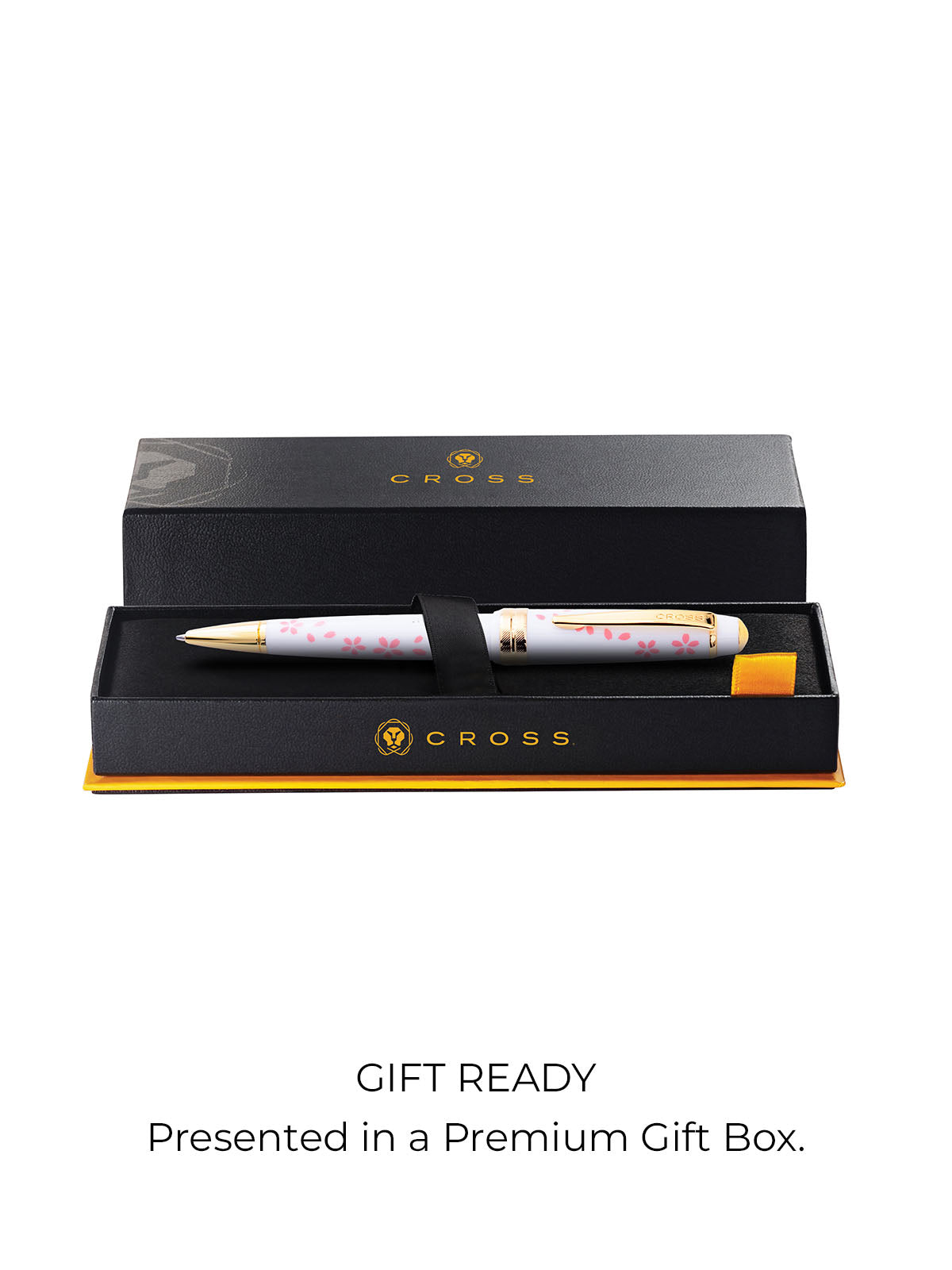 Penna a sfera Bailey Light™ Cherry Blossom in resina bianca lucida
