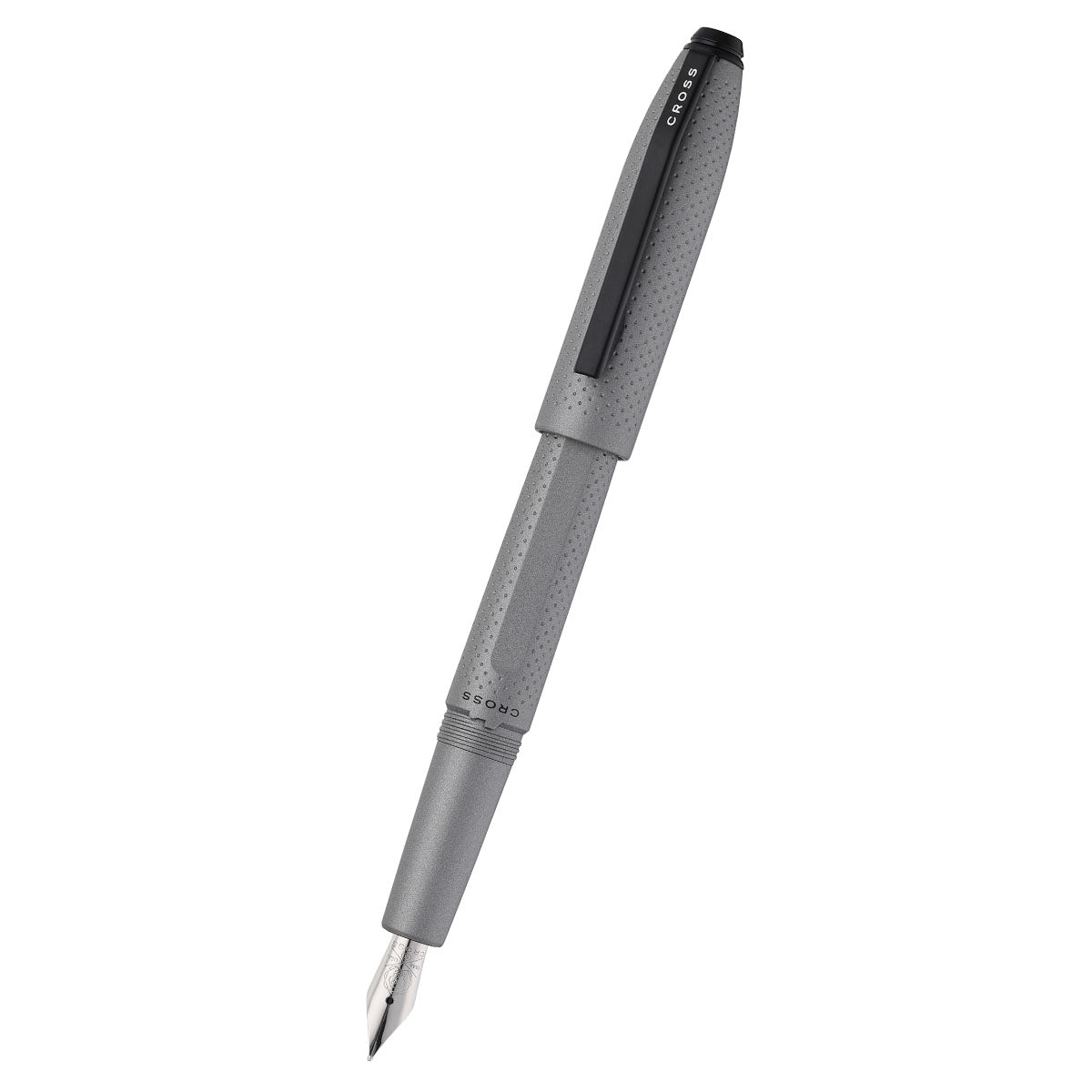 Prism Graphite in resina con particolari neri lucidi – Stilografica con pennino F in acciaio inox