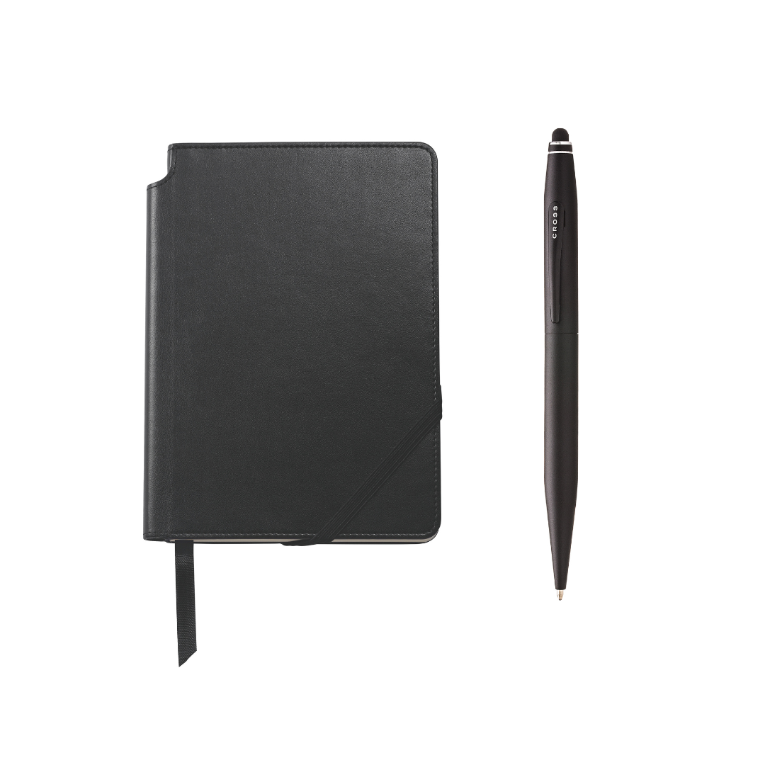 Set regalo Tech2 Satin Black - penna a sfera + notebook
