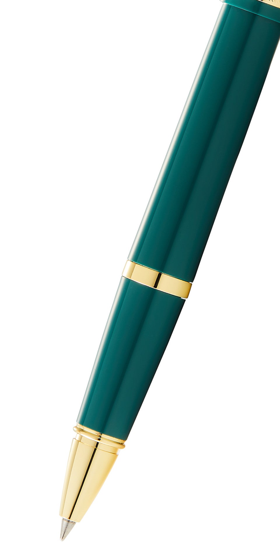 Bailey Light Polished Green Resin and Gold Tone Rollerball Pen
