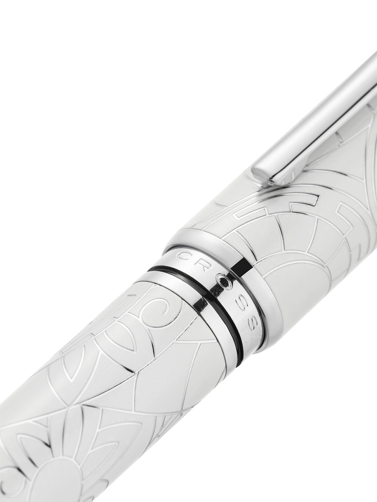 Penna stilografica Coventry Zodiac Year of the Snake con pennino fine laccata bianco perla