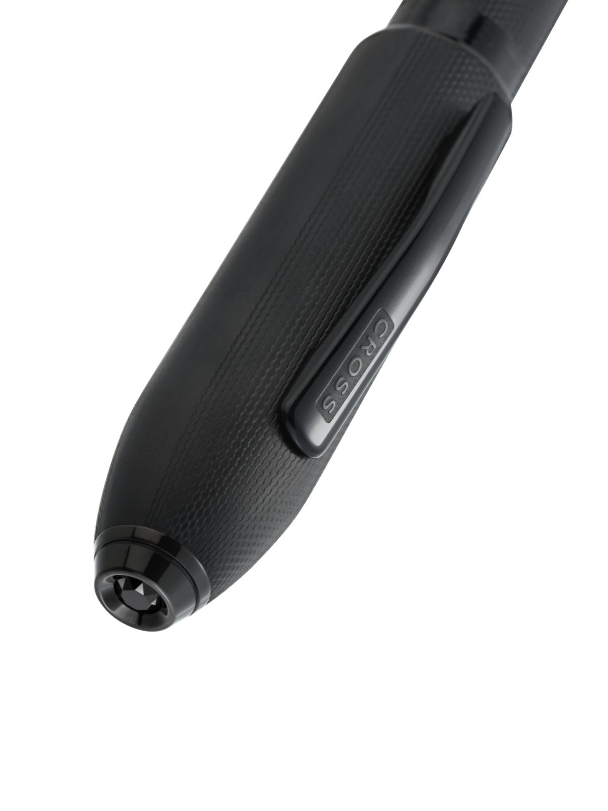 Penna a sfera Peerless™ nero lucido con motivo a diamante inciso