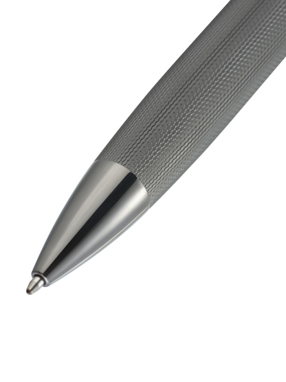 Penna a sfera Peerless™ grigio ardesia lucido con motivo a diamante inciso