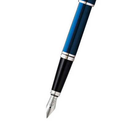 Penna stilografica con pennino fine laccato blu Coventry