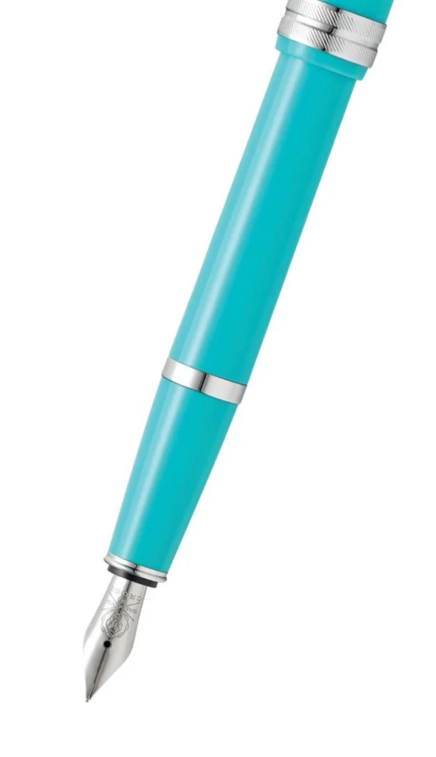 Penna stilografica Bailey Light™ in resina verde acqua lucida con pennino medio