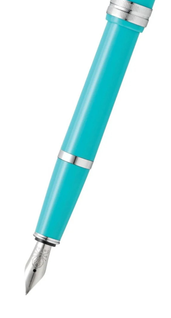 Penna stilografica Bailey Light™ in resina verde acqua lucida con pennino extra fine