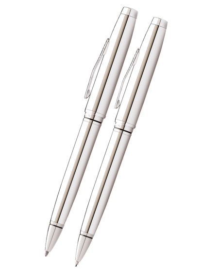 Set regalo penna e matita Coventry in cromo lucido