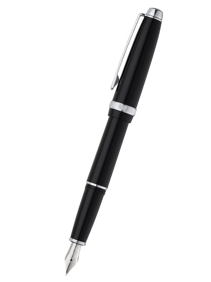 Lume Obsidian Black con particolari in cromo e pennino medio in acciaio inox – penna stilografica