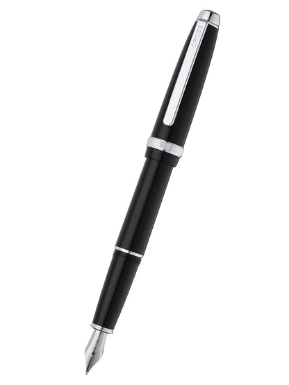 Lume Obsidian Black con particolari in cromo e pennino medio in acciaio inox – penna stilografica