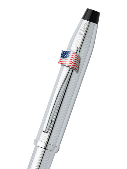 Penna a sfera Century® II cromata lucida con emblema della bandiera americana