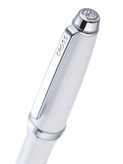 Lume Porcelain White con particolari cromati lucidi – penna a sfera