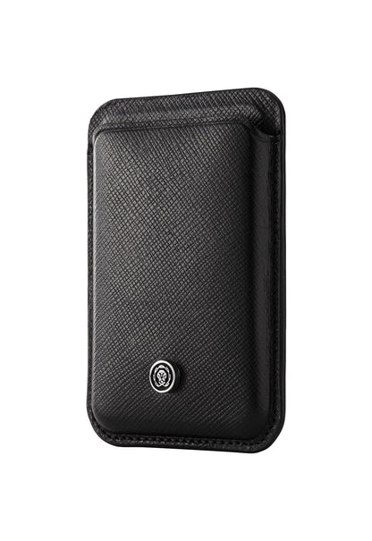 Portacarte magnetico per smartphone in pelle Nero