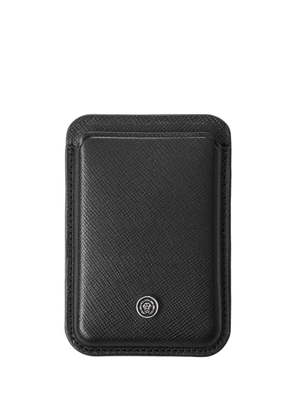 Portacarte magnetico per smartphone in pelle Nero