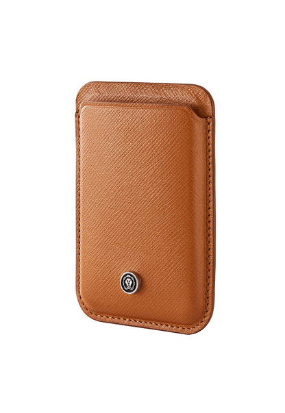 Portacarte magnetico per smartphone in pelle Mocha