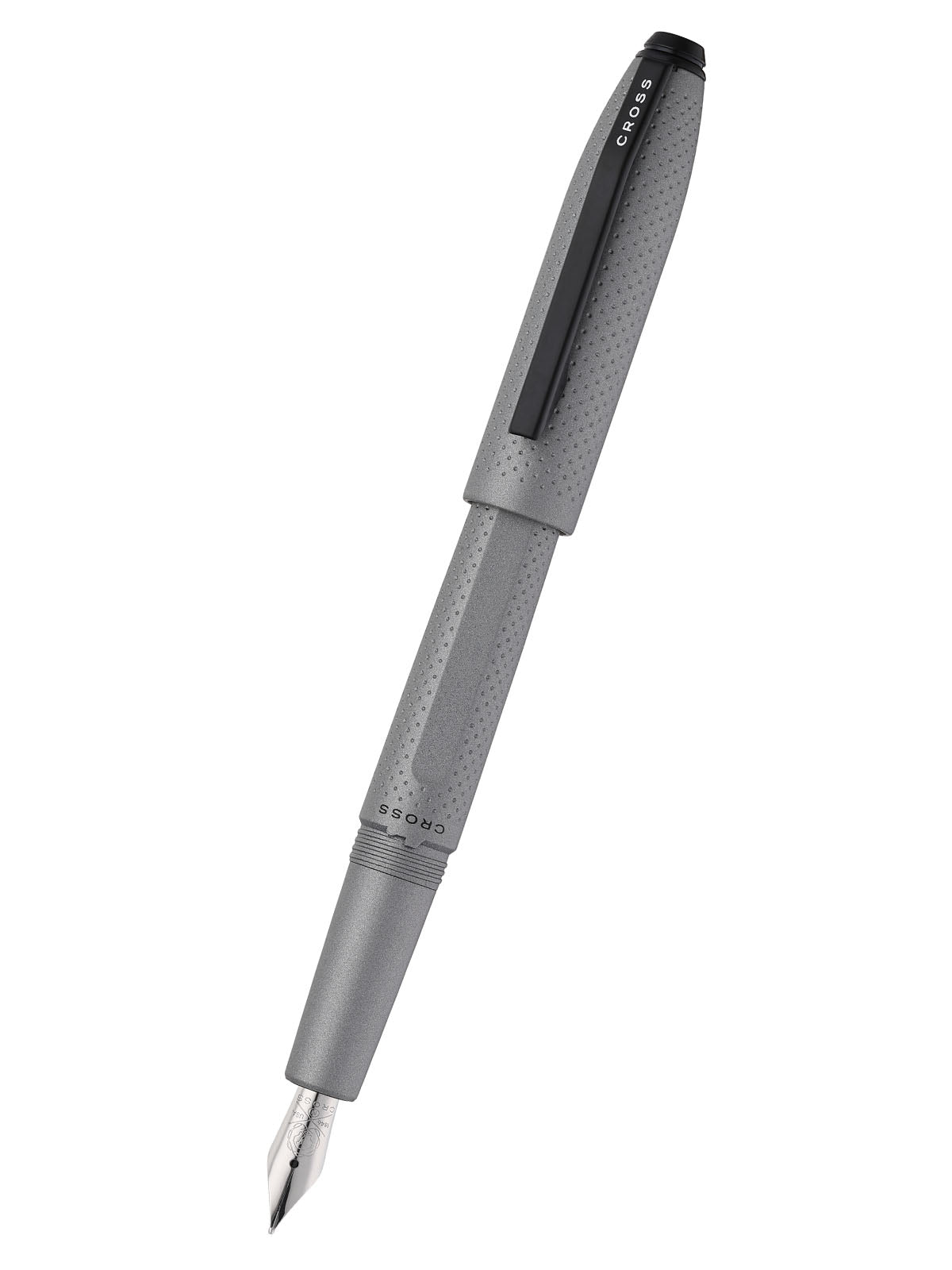 Prism Graphite in resina con particolari neri lucidi – Stilografica con pennino M in acciaio inox