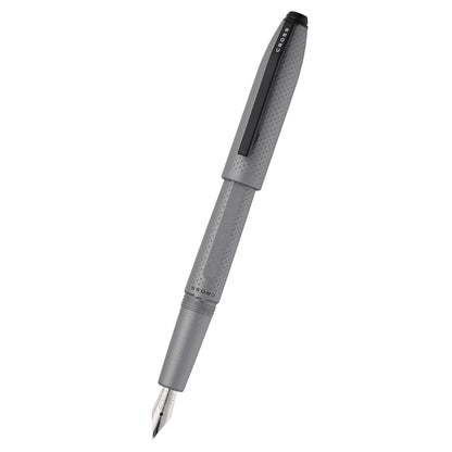 Prism Graphite in resina con particolari neri lucidi – Stilografica con pennino M in acciaio inox