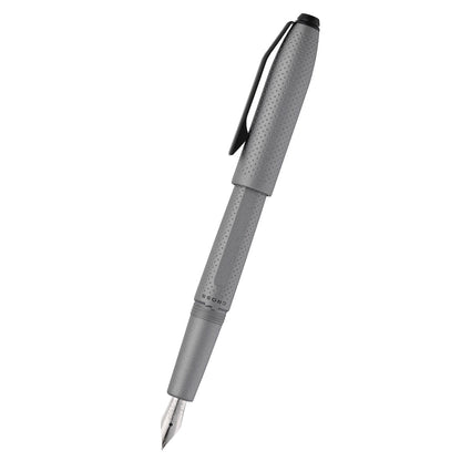 Prism Graphite in resina con particolari neri lucidi – Stilografica con pennino F in acciaio inox