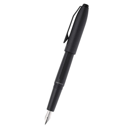 Prism Obsidian Black in resina con particolari neri lucidi – Stilografica con pennino M in acciaio inox
