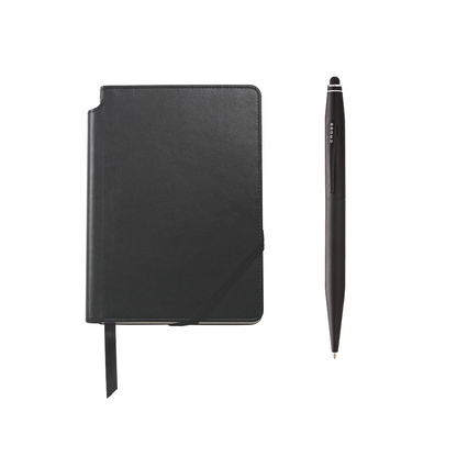 Set regalo Tech2 Satin Black  - penna a sfera + notebook