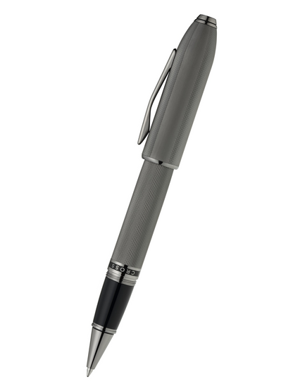 Penna a sfera Peerless™ in grigio ardesia lucido con motivo a diamante inciso