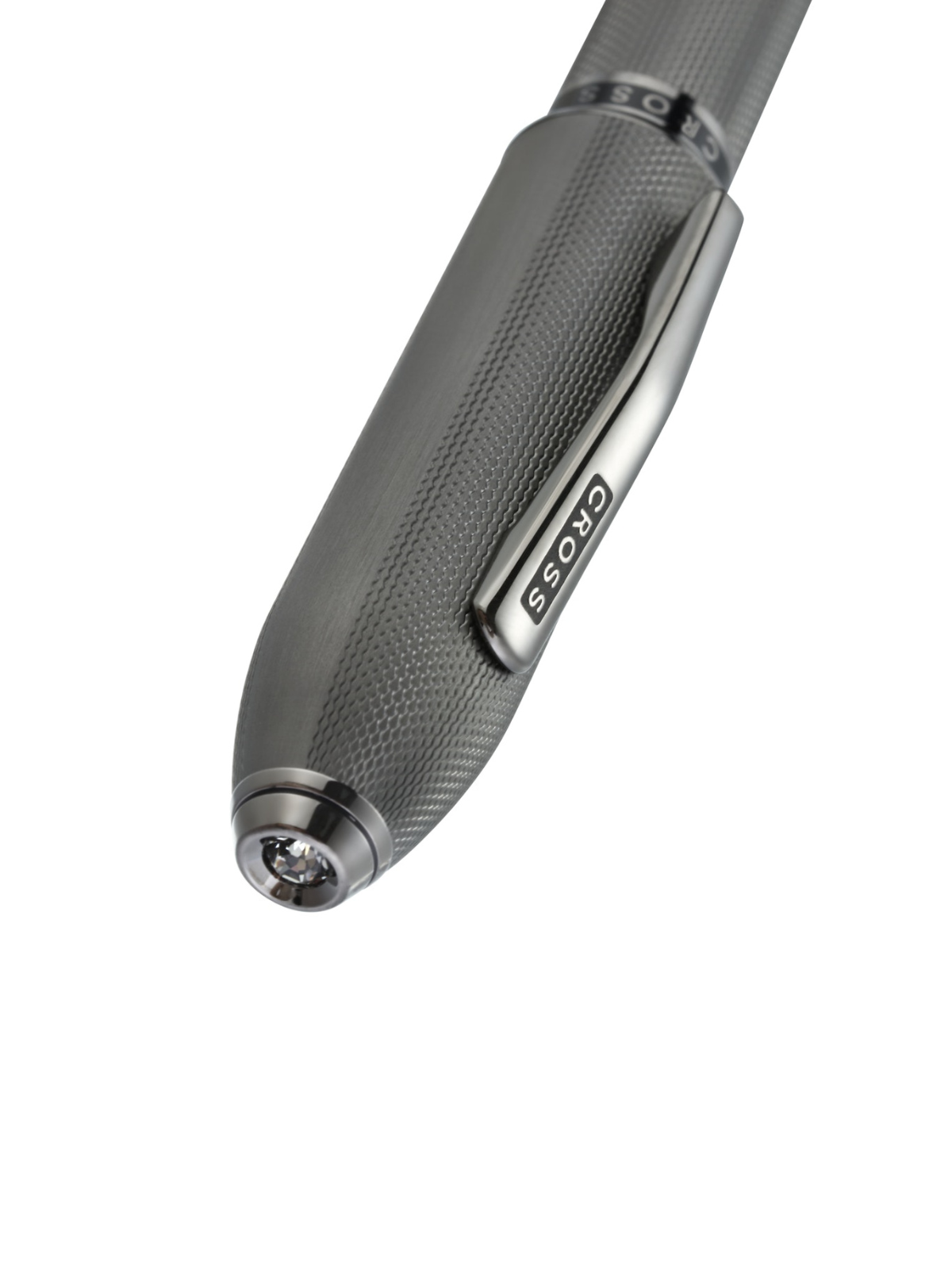 Penna a sfera Peerless™ in grigio ardesia lucido con motivo a diamante inciso