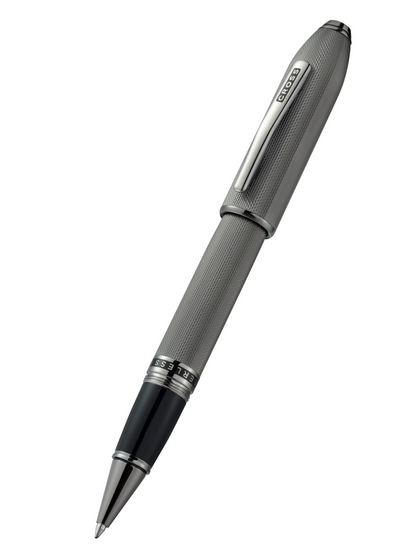 Penna a sfera Peerless™ in grigio ardesia lucido con motivo a diamante inciso